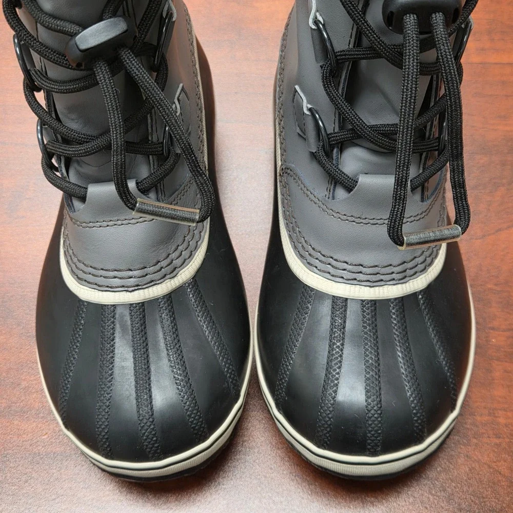 Sorel 1964 Pac Strap Winter Boots Youth 4 Grey Black Waterproof Winter Snow Ski